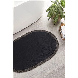 Koza Home Cesta El Yapımı Pamuklu Siyah Jüt Hasır Dekoratif Kilim KH-9005