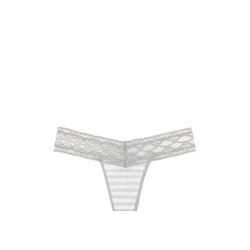 STRETCH COTTON Lace-waist Thong Panty
