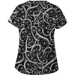 UA Windy White Print Scrub Top