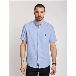 SHORT SLEEVE SOFT LINEN BLEND SHIRT