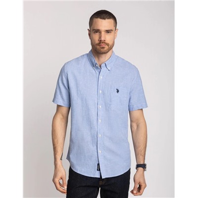SHORT SLEEVE SOFT LINEN BLEND SHIRT