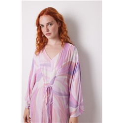Vestido midi viscosa print geométrico