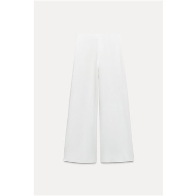 SOFT PIQUÉ WIDE-LEG TROUSERS