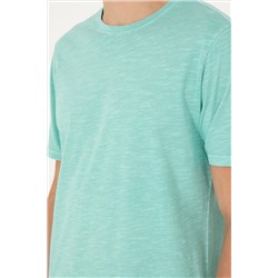 Erkek Regular Fit Bisiklet Yaka Mint Basic Tişört