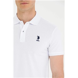 Erkek Beyaz Basic Polo Yaka Tişört