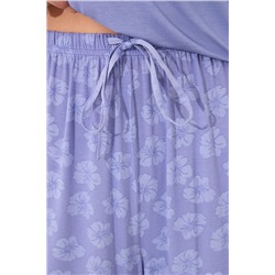 Pijama Capri manga corta azul viscosa