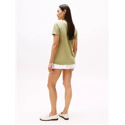 Embroidered Flag Stripe Logo T-Shirt