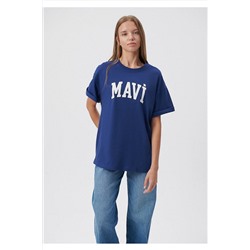 Mavi Logo Baskılı Lacivert Tişört Oversize / Geniş Kesim 1600843-70722