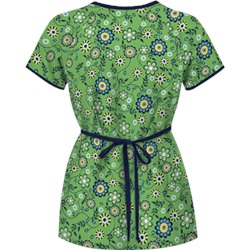 UA Spring Time Gecko Mock Wrap Print Scrub Top