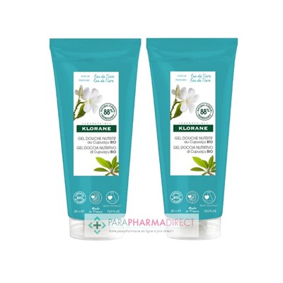 Klorane Cupuaçu Gel Douche Nutritif Eau de Tiaré 2x200mlLot  × 2