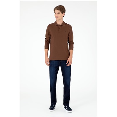 Erkek Kahverengi Basic Sweatshirt