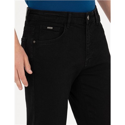 Siyah Straight Fit Jean Pantolon