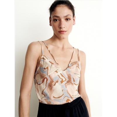 Bluse aus Leinenmischung