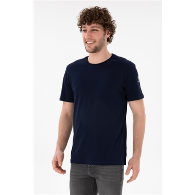 Erkek Regular Fit Bisiklet Yaka Lacivert Basic Tişört