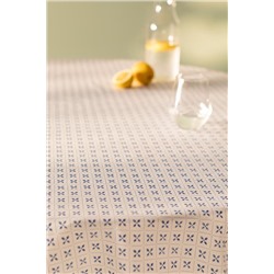 Agnes Pvc Masa Örtüsü - Beyaz/Mavi - 140 cm