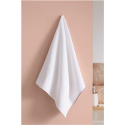 Aveline Kroşeli %100 Pamuk Yüz Havlusu - Beyaz/Lila