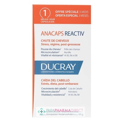 Ducray Anacaps Reactiv Chute de Cheveux 90 gélules
