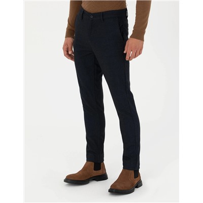 Lacivert Slim Fit Kanvas Pantolon