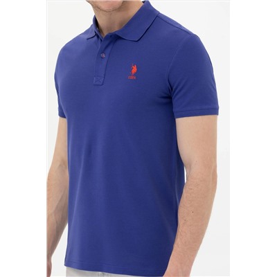 Erkek Mavi Basic Polo Yaka Tişört