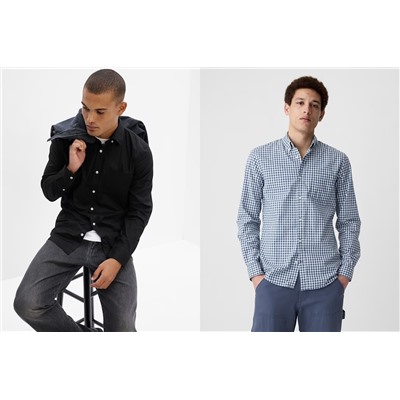 Stretch Poplin Shirt in Slim Fit