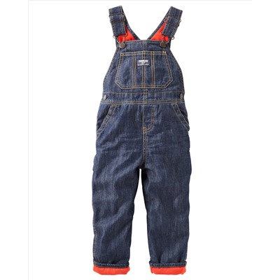Fleece-Lined Denim Overalls