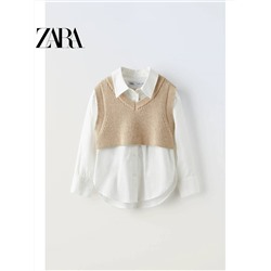 ZARA  😍 официальный сайт⚡️ ещё один вариант для школы 🏫  скидка  58🛍    ✅Цвет: на фото     ✅Материал: хлопок ( больше информации нет)