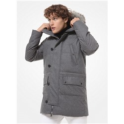 MICHAEL KORS MENS Faux Fur-Trim Wool-Blend Parka