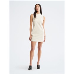 Ribbed Mock Neck Sheath Dress