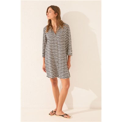 Camisola corta estampado zig zag
