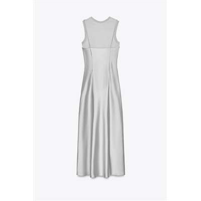 SATIN DRESS WITH WOOL