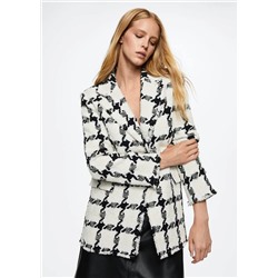 Abrigo tweed cuadros  -  Mujer | MANGO OUTLET Melilla