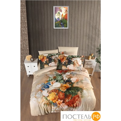 Постельное белье Карвен Stripe Satin с цветным принтом 1.5 спальное N249 -SB002(4пр.)