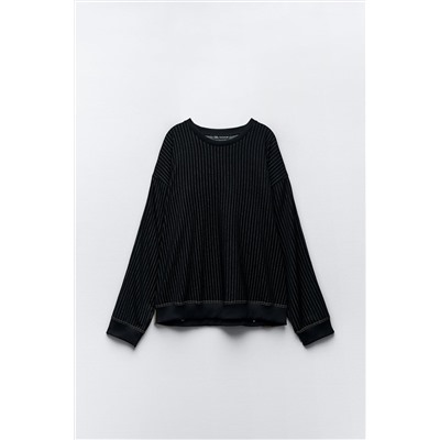 STRIPED SWEATSHIRT WITH CONTRAST BACK