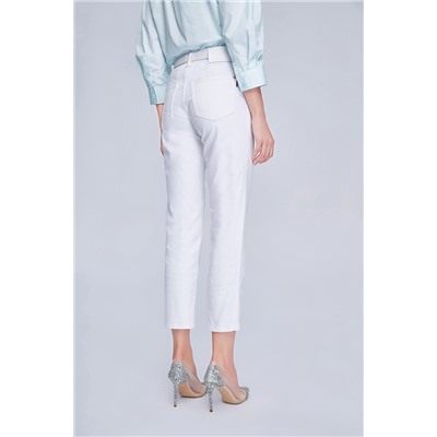 Pantalón slim fit 7/8 Blanco