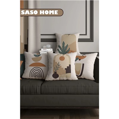SasoHome Ethnic African Surrealist - (her Koltuğa Uygun) 3d Dijital Baskılı Kaliteli Yastık - Kırlent Kılıfı SH-1005