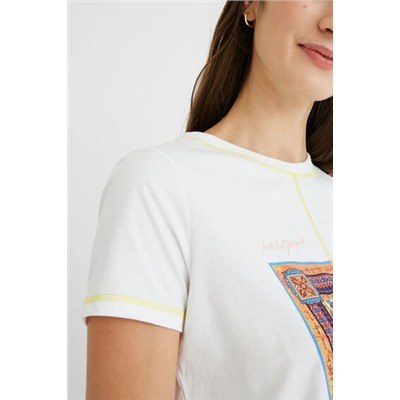 Camiseta patch paisley 100% algodón