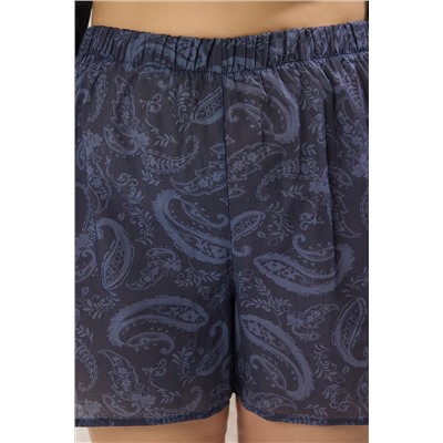 Mavi Şal Desen Bağlama Detaylı Beachwear Büyük Beden Alt-Üst Takım TBBSS25CP00001