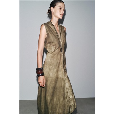ZW COLLECTION TIE-DYE RAMIE BLEND DRESS