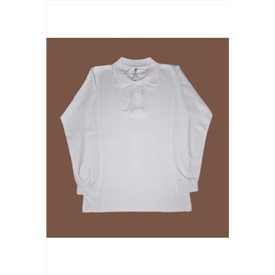 Beberium Kids Beyaz Polo Yaka Okul Sweatshirt 249070
