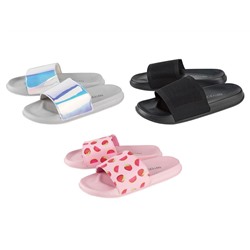 ESMARA® Badepantoletten Damen, mit breiter Bandage, flexible Laufsohle, Textilfutter