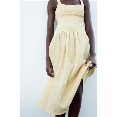 TEXTURED MIDI DRESS