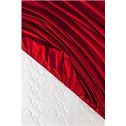 Ciel King Size Plus Lastikli Saten Çarşaf - Kırmızı