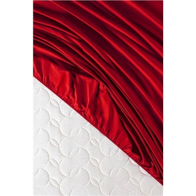 Ciel King Size Plus Lastikli Saten Çarşaf - Kırmızı