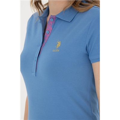 Kadın Koyu Mavi Basic Polo Yaka Tişört