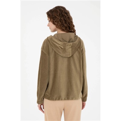 Kadın Haki Sweatshirt