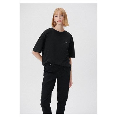 MaviAlfabe Baskılı Kadın Tişört Oversize / Geniş Kesim 1612096-900