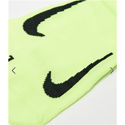 Nike Running Multiplier 2-pack crew socks in black and lime