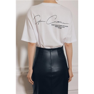 T-SHIRT WITH RUBBERISED SLOGAN