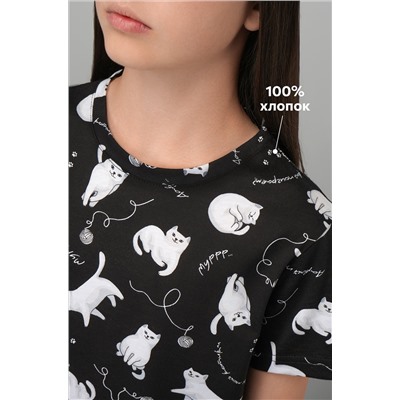 Хлопковая пижама для девочки с шортами Happyfox