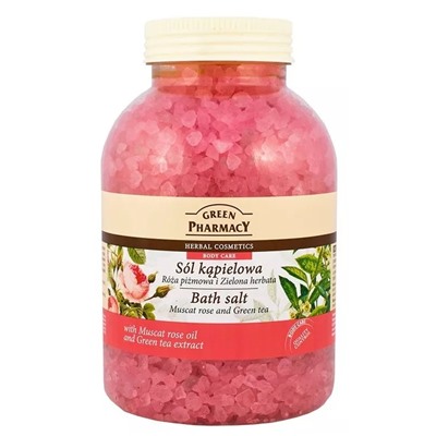 Соль для ванн Green Pharmacy с шиповником и зеленым чаем 1,3 кг